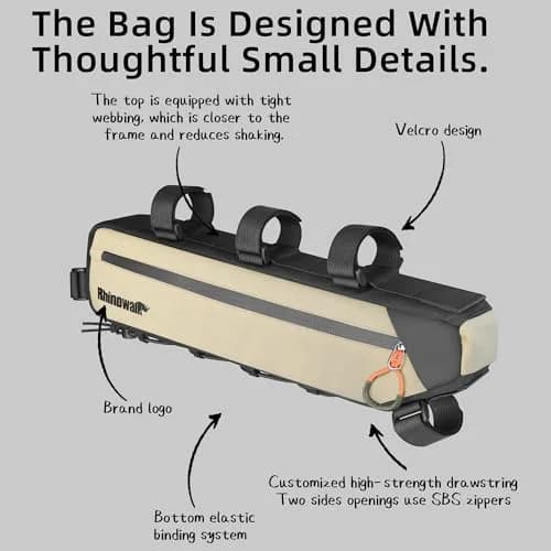 Rhinowalk Bike Frame Bag Waterproof Triangle Bicycle Under Top Tube Pouch 2.1L (Black) thumbnail 4