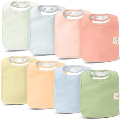 KeaBabies Organic Baby Bibs 8-Pack Dew | Ultra-Absorbent Cotton, Adjustable Nickel-Free Snaps thumbnail 1