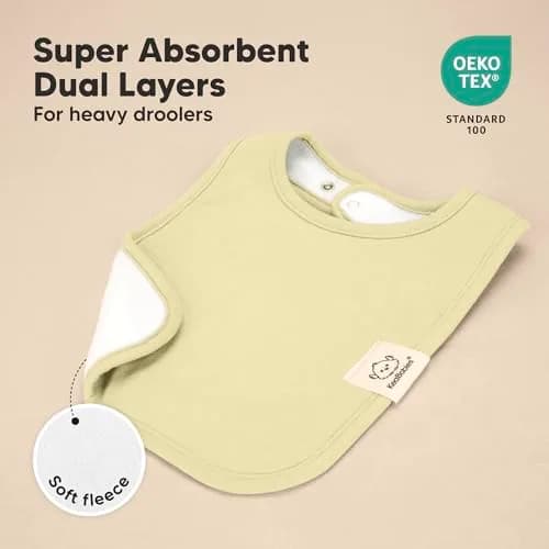 KeaBabies Organic Baby Bibs 8-Pack Dew | Ultra-Absorbent Cotton, Adjustable Nickel-Free Snaps thumbnail 4