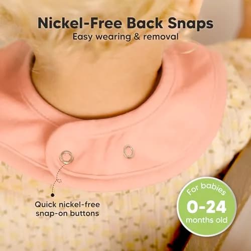 KeaBabies Organic Baby Bibs 8-Pack Dew | Ultra-Absorbent Cotton, Adjustable Nickel-Free Snaps thumbnail 6