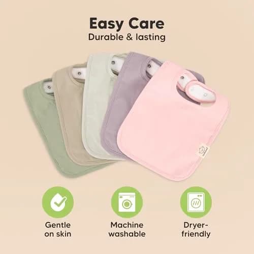 KeaBabies Organic Baby Bibs 8-Pack Dew | Ultra-Absorbent Cotton, Adjustable Nickel-Free Snaps thumbnail 7