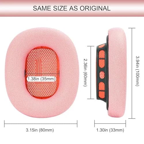 GEVO Pink Replacement Ear Cushions for AirPods Max 1 & 2 Headphones | Memory Foam & Magnetic Attachment thumbnail 8
