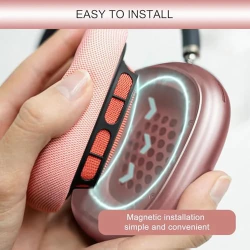 GEVO Pink Replacement Ear Cushions for AirPods Max 1 & 2 Headphones | Memory Foam & Magnetic Attachment thumbnail 3