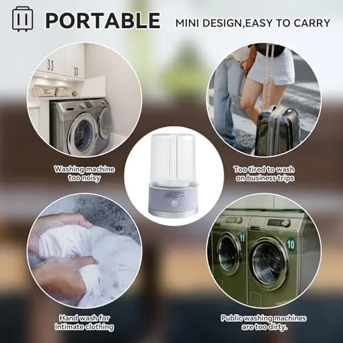 SUNHAIXIA Portable Mini Washing Machine | 1L Purple Washer | Compact Deep Cleans Underwear, Baby Clothes, Small Laundry thumbnail 5