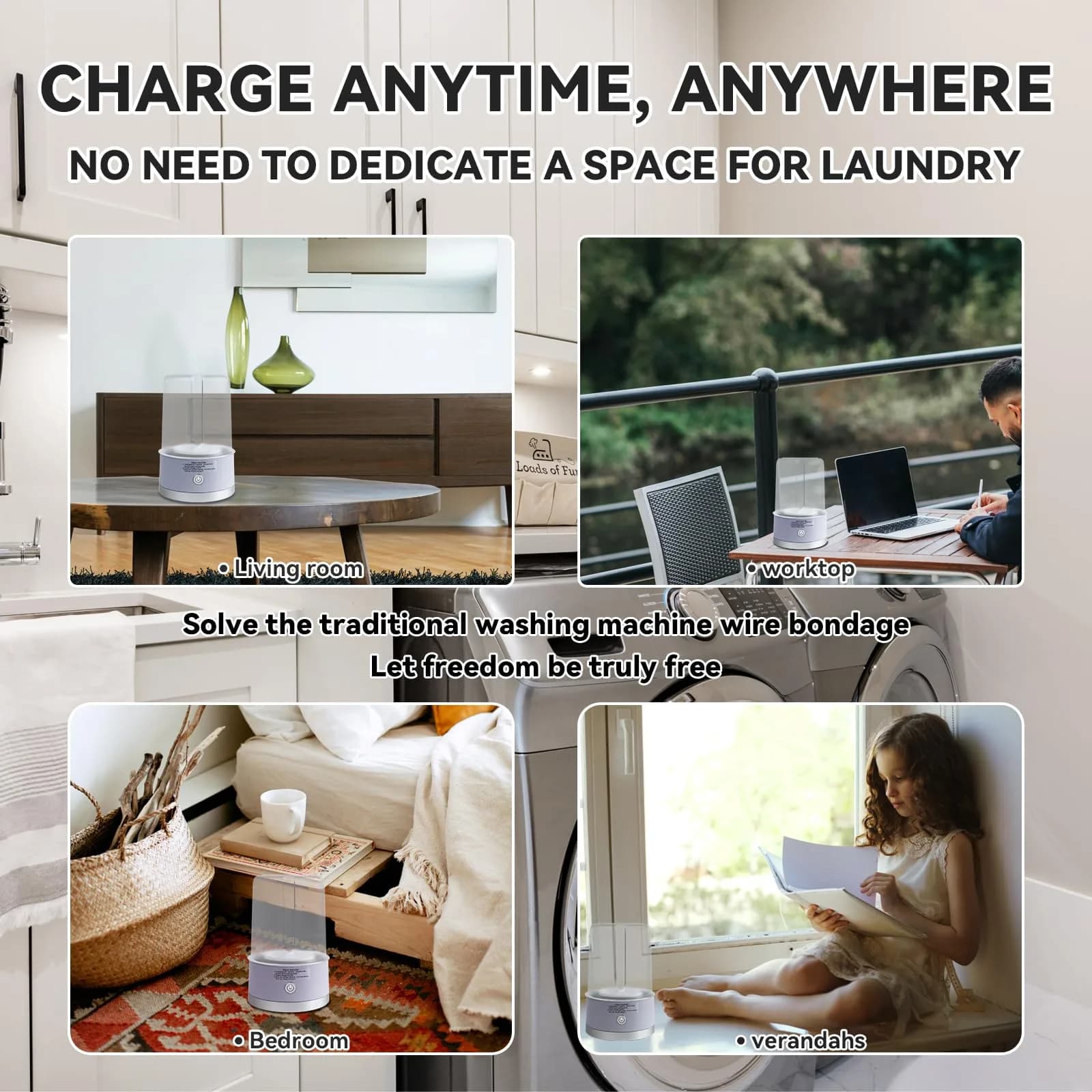 SUNHAIXIA Portable Mini Washing Machine Purple | Deep Cleans Underwear, Baby Clothes, Small Laundry | Quiet Energy-Efficient - view 4