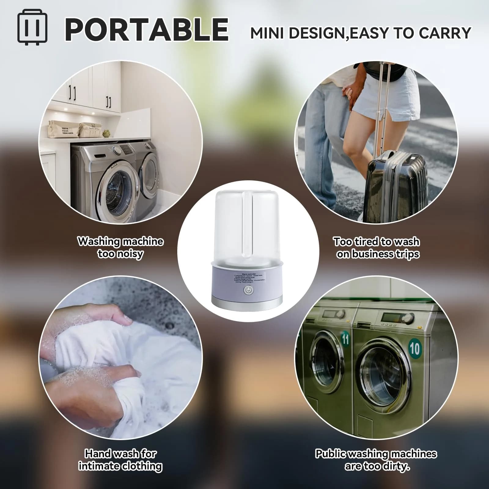 SUNHAIXIA Portable Mini Washing Machine Purple | Deep Cleans Underwear, Baby Clothes, Small Laundry | Quiet Energy-Efficient - view 5