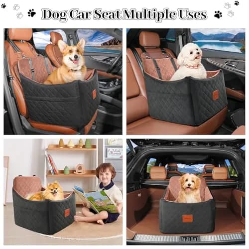 INDYBUD Dog Car Seat for Small/Medium Dogs | Memory Foam Travel Safety Booster (19 in) with Washable Cover thumbnail 7