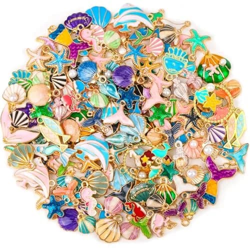 Acejoz 150 Pcs Ocean Beach Sea Charms for Jewelry Making and Crafting | Assorted Summer Sea Shells thumbnail 1