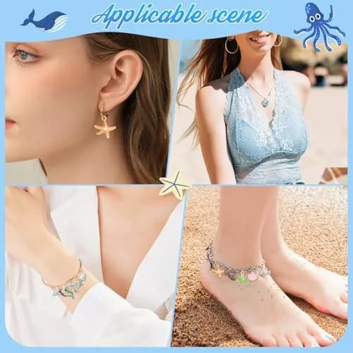 Acejoz 150 Pcs Ocean Beach Sea Charms for Jewelry Making and Crafting | Assorted Summer Sea Shells thumbnail 5