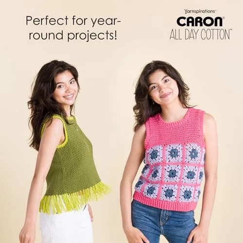 Caron All Day Cotton Yarn for Crocheting, Country Blue, 100g (3.52 oz) | 100% Mercerized Cotton thumbnail 4