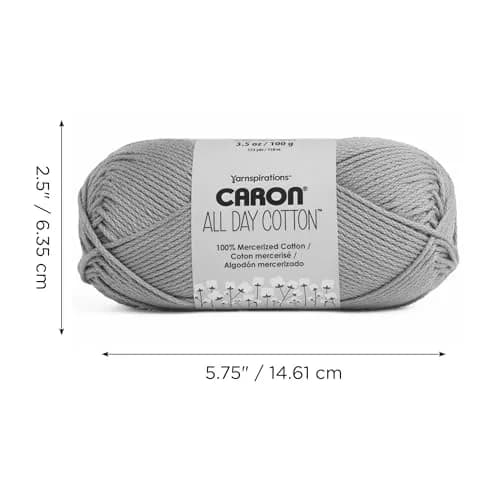 Caron All Day Cotton Yarn for Crocheting, Country Blue, 100g (3.52 oz) | 100% Mercerized Cotton thumbnail 8