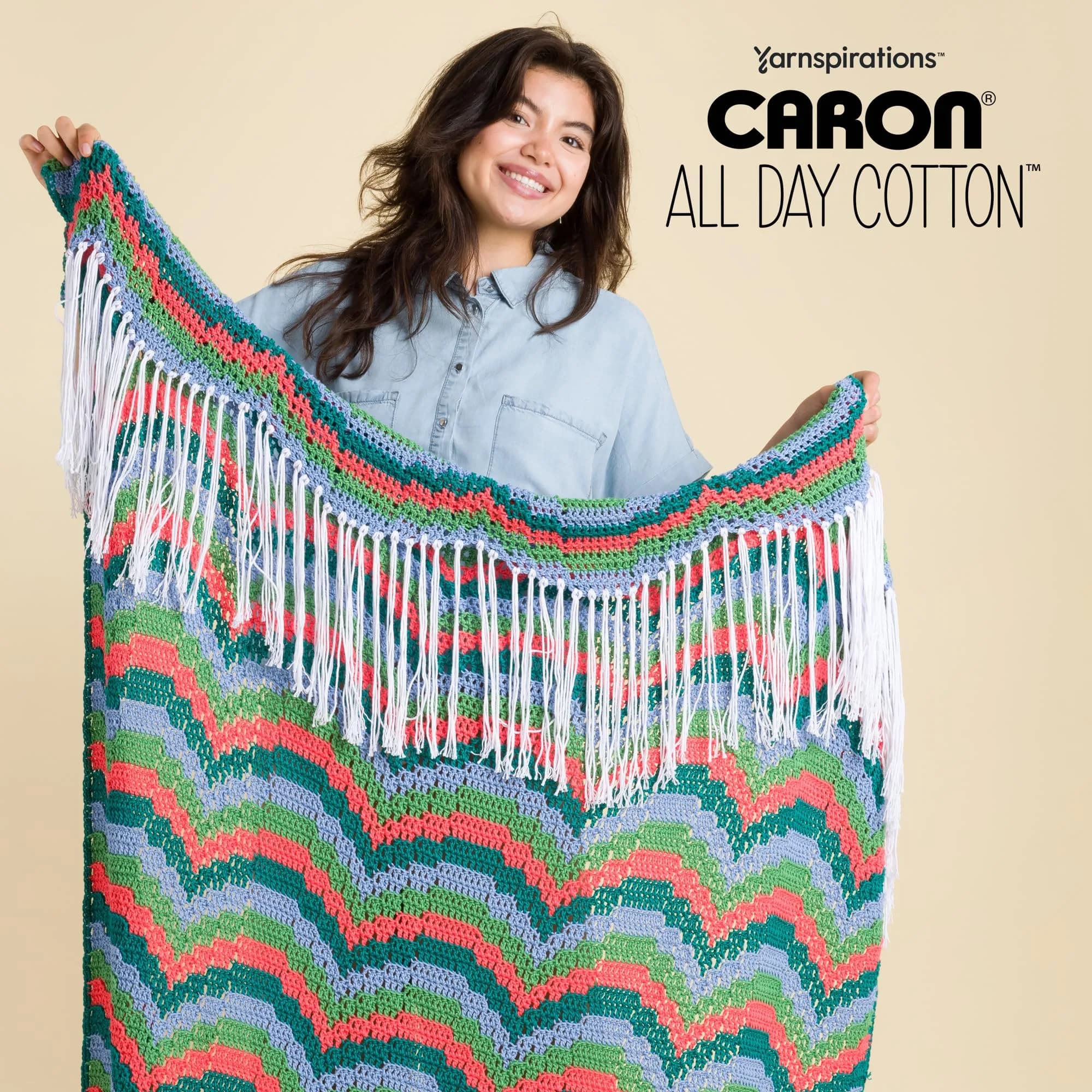 Caron All Day Cotton Yarn for Crocheting, Country Blue, 100g (3.52 oz) | 100% Mercerized Cotton - view 9