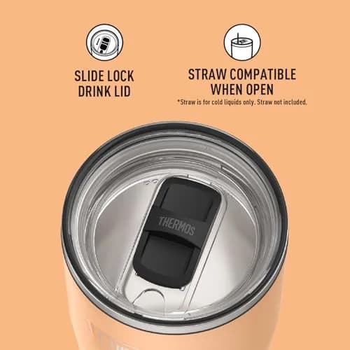 THERMOS Icon Series 24oz Stainless Steel Tumbler with Slide Lock Lid | 680ml (24 fl oz) Cold Retention Up to 22 Hrs thumbnail 4