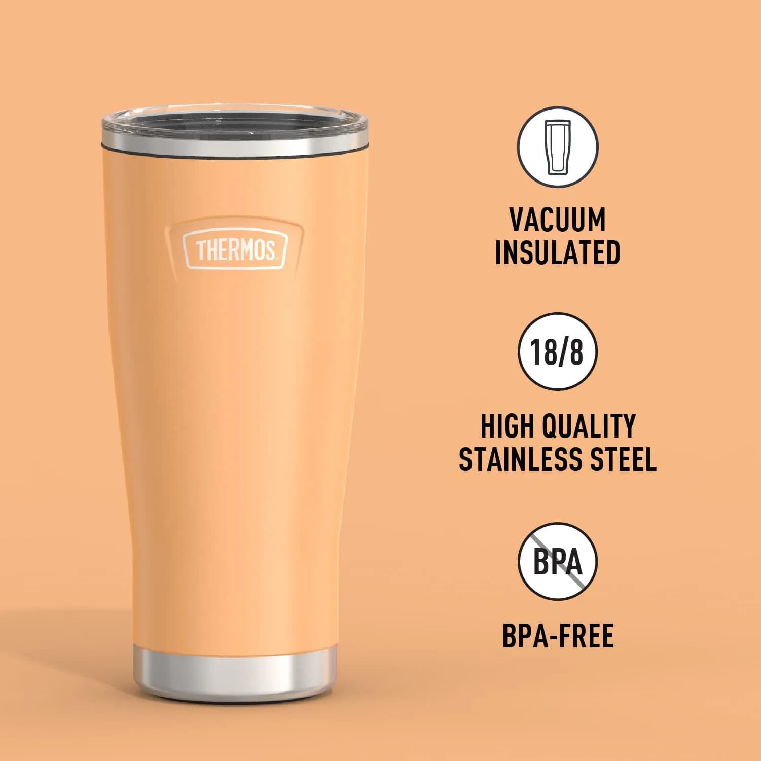 THERMOS Icon Series 24oz Stainless Steel Tumbler with Slide Lock Lid | 680ml (24 fl oz) Cold Retention Up to 22 Hrs - view 2