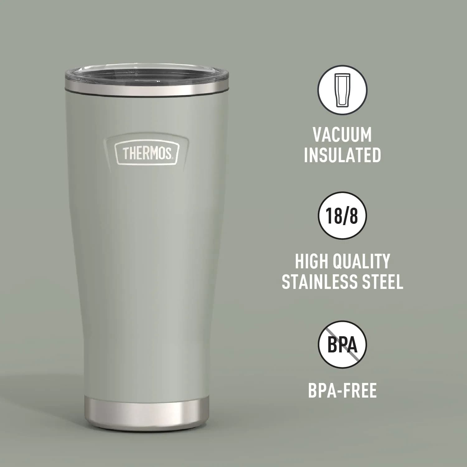 THERMOS Icon Series 24oz Stainless Steel Tumbler with Slide Lock Lid | 710ml (24 fl oz) Vacuum Insulated Tumbler - view 2