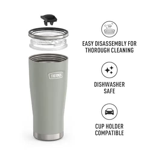 THERMOS Icon Series 24oz Stainless Steel Tumbler with Slide Lock Lid | 710ml (24 fl oz) Vacuum Insulated Tumbler thumbnail 3