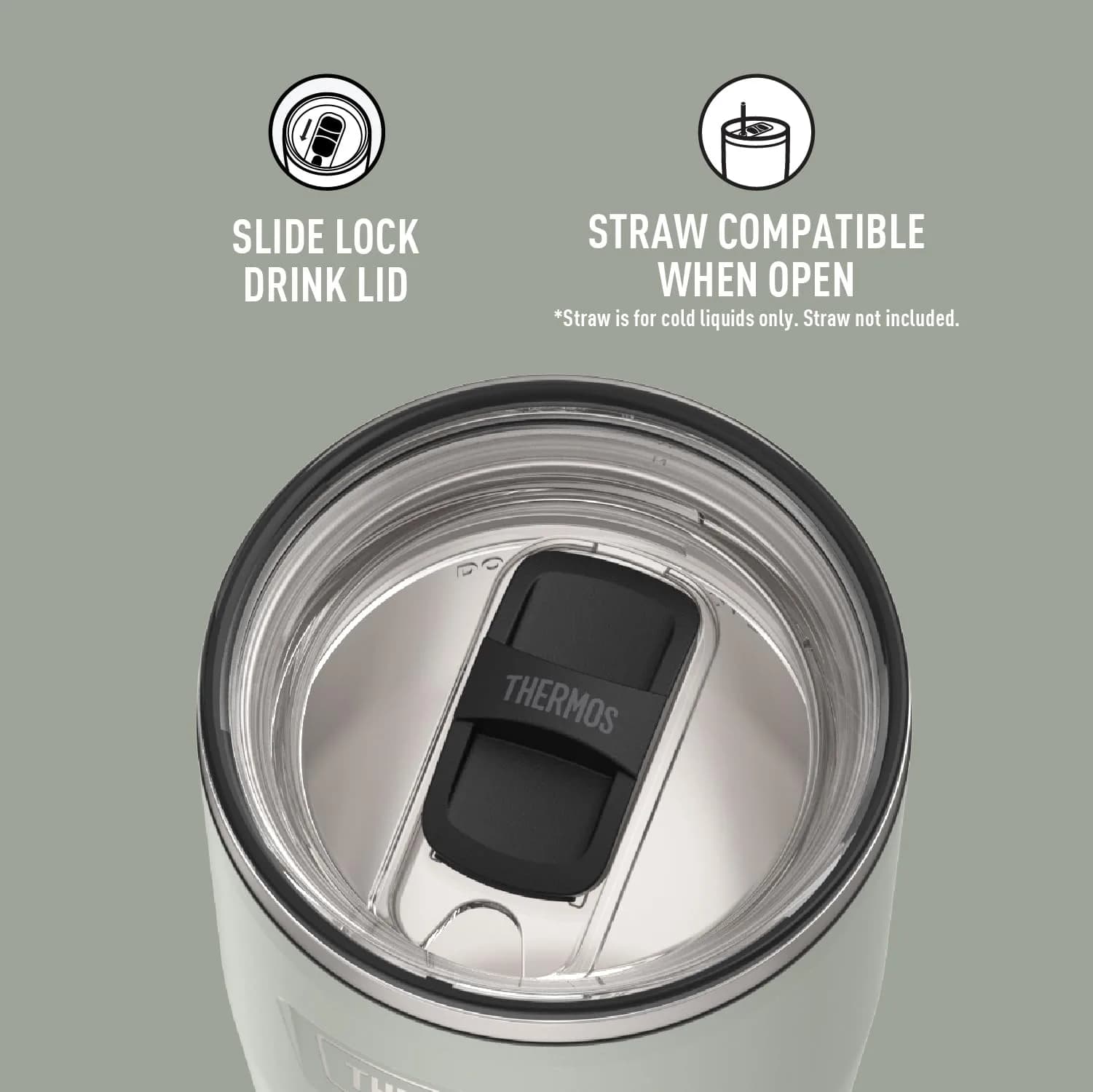 THERMOS Icon Series 24oz Stainless Steel Tumbler with Slide Lock Lid | 710ml (24 fl oz) Vacuum Insulated Tumbler - view 4