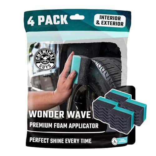Chemical Guys Wonder Wave Durafoam Large Tire Shine Applicator 4 Pack | Even Coverage & Mess-Free thumbnail 1