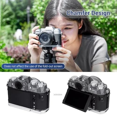 JJC Metal Hand Grip L-Shape Handle for Fujifilm X-T50 Camera, Silver | Arca Swiss Quick Release Base & 1/4''-20 Tripod Hole thumbnail 6