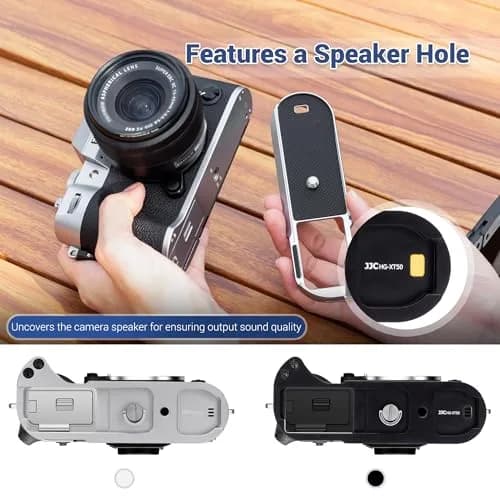JJC Metal Hand Grip L-Shape Handle for Fujifilm X-T50 Camera, Silver | Arca Swiss Quick Release Base & 1/4''-20 Tripod Hole thumbnail 4