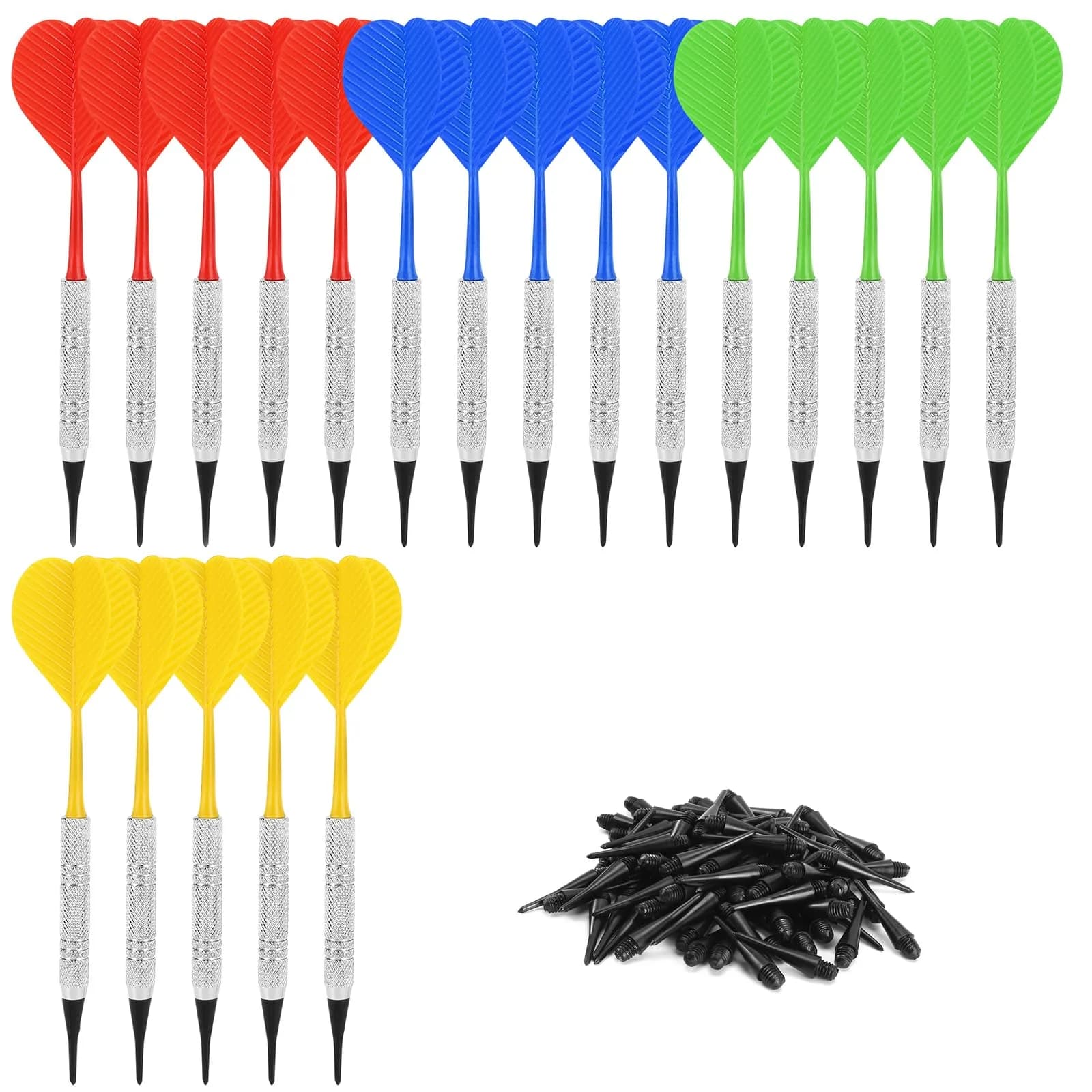 Accmor 20 Pack Silver Soft Tip Darts Set with 100 Extra Tips - main product image