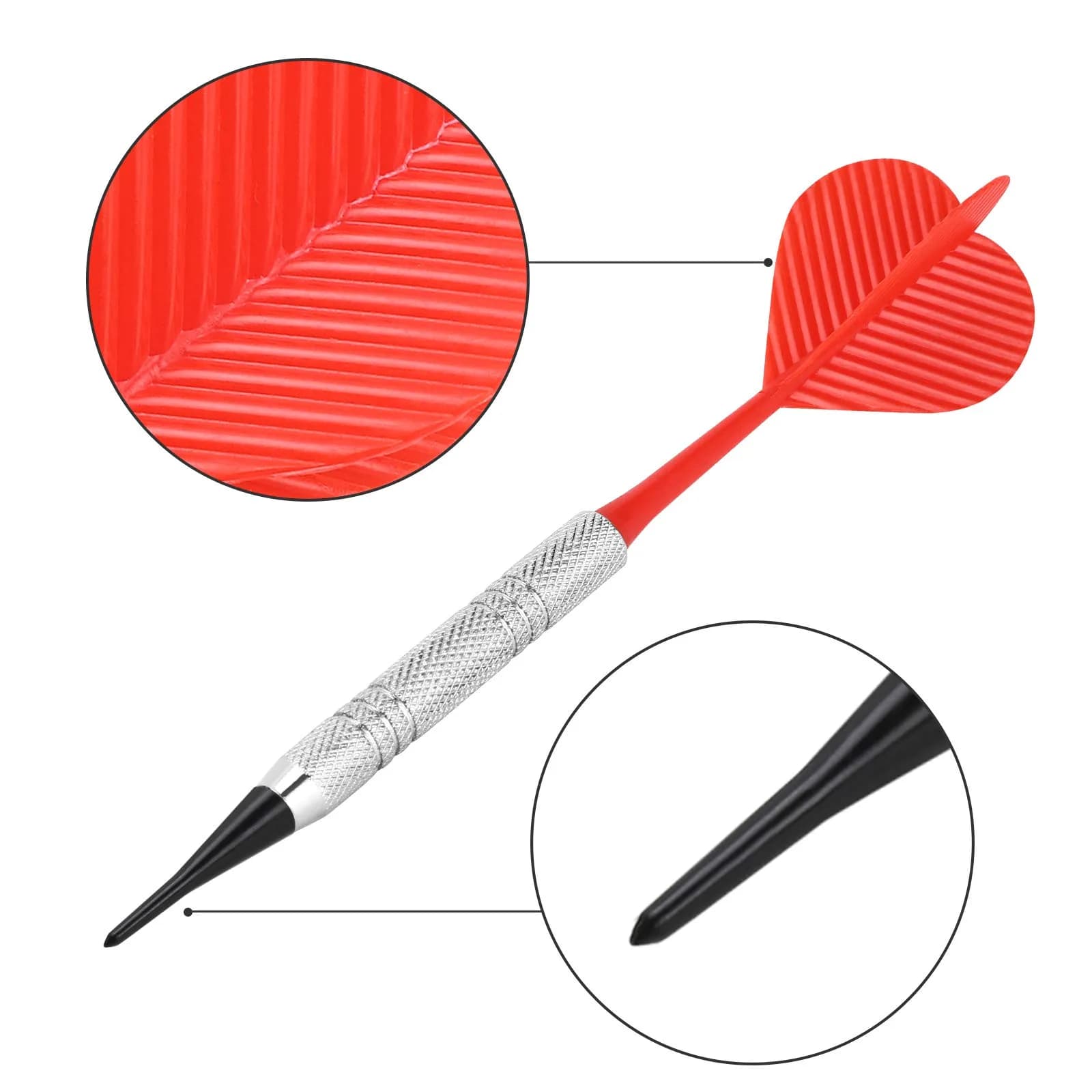 Accmor 20 Pack Silver Soft Tip Darts Set with 100 Extra Tips - view 3