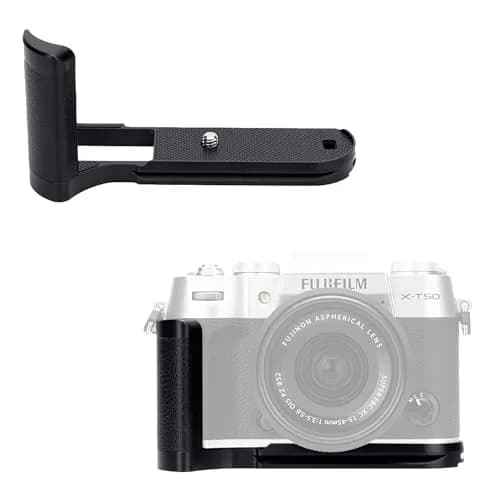 JJC Metal Hand Grip L-Shape Handle for Fujifilm X-T50 Camera, Black | Arca Swiss Quick Release Base & 1/4''-20 Tripod Hole thumbnail 1
