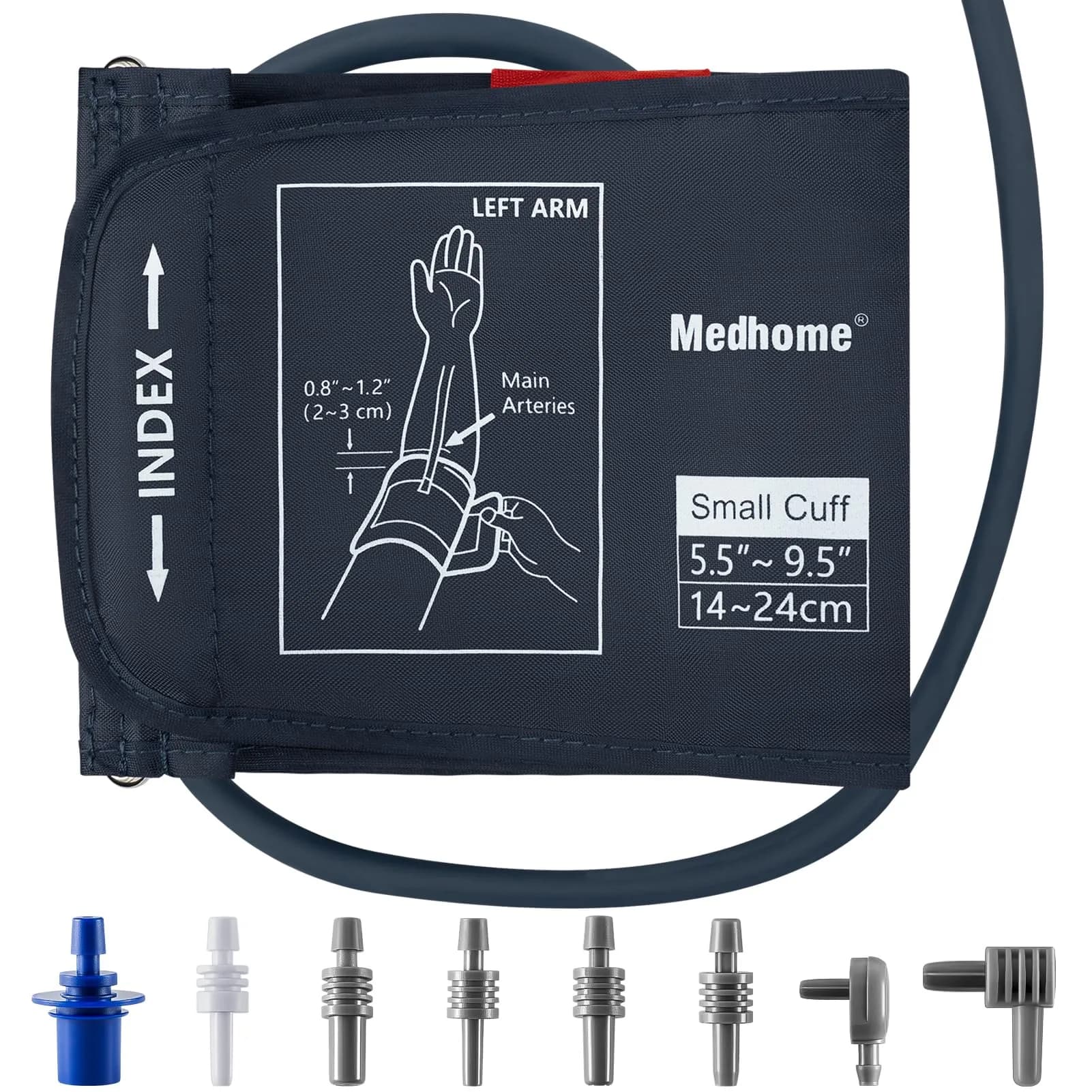Medhome Small Blood Pressure Cuff 14-24cm (5.5"-9.5") | Accurate & Compatible Replacement BP Cuff for Small Arms - main product image