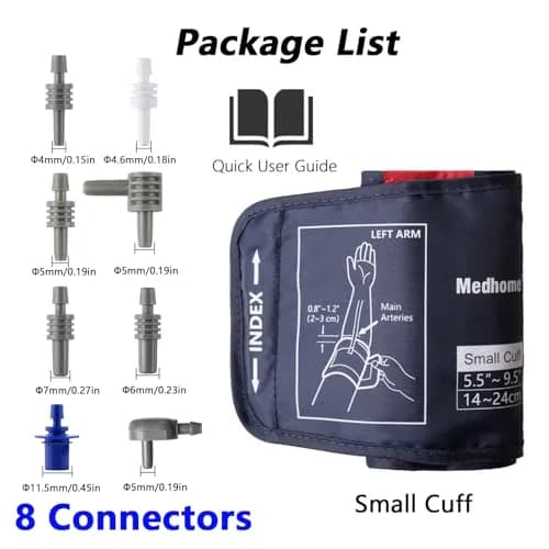 Medhome Small Blood Pressure Cuff 14-24cm (5.5"-9.5") | Accurate & Compatible Replacement BP Cuff for Small Arms thumbnail 6