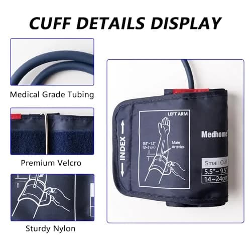 Medhome Small Blood Pressure Cuff 14-24cm (5.5"-9.5") | Accurate & Compatible Replacement BP Cuff for Small Arms thumbnail 2