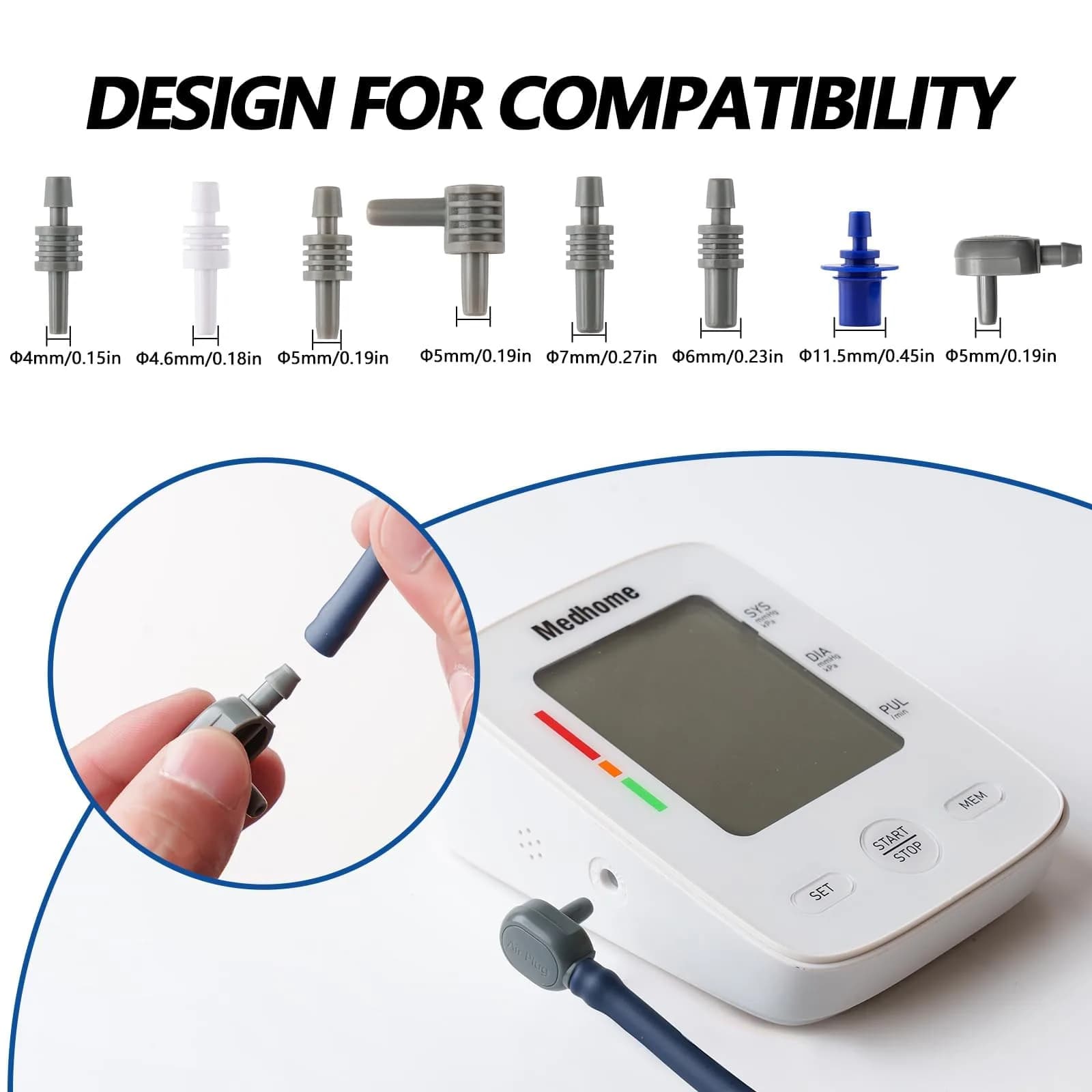 Medhome Small Blood Pressure Cuff 14-24cm (5.5"-9.5") | Accurate & Compatible Replacement BP Cuff for Small Arms - view 3