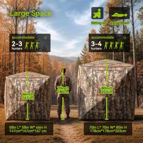 Rhino Valley Hunting Blind 360° See Through, 2-3 Person Pop Up Hunting Tent | Concealed Shelter with Silent Windows thumbnail 5