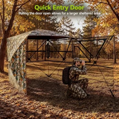 Rhino Valley Hunting Blind 360° See Through, 2-3 Person Pop Up Hunting Tent | Concealed Shelter with Silent Windows thumbnail 3