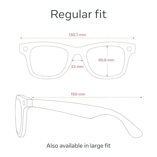 Meta Smart Glasses Wayfarer Matte Black Polarized Gradient Graphite Regular | Iconic Style with AI & Camera thumbnail 4
