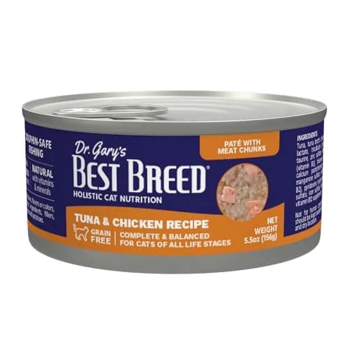 Best Breed Dr. Gary's Tuna & Chicken Canned Food for Cats - 24 x 5.5 oz. | Complete Carnivore Meal with Omega-3 thumbnail 1