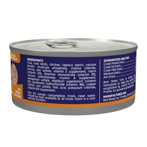 Best Breed Dr. Gary's Tuna & Chicken Canned Food for Cats - 24 x 5.5 oz. | Complete Carnivore Meal with Omega-3 thumbnail 2
