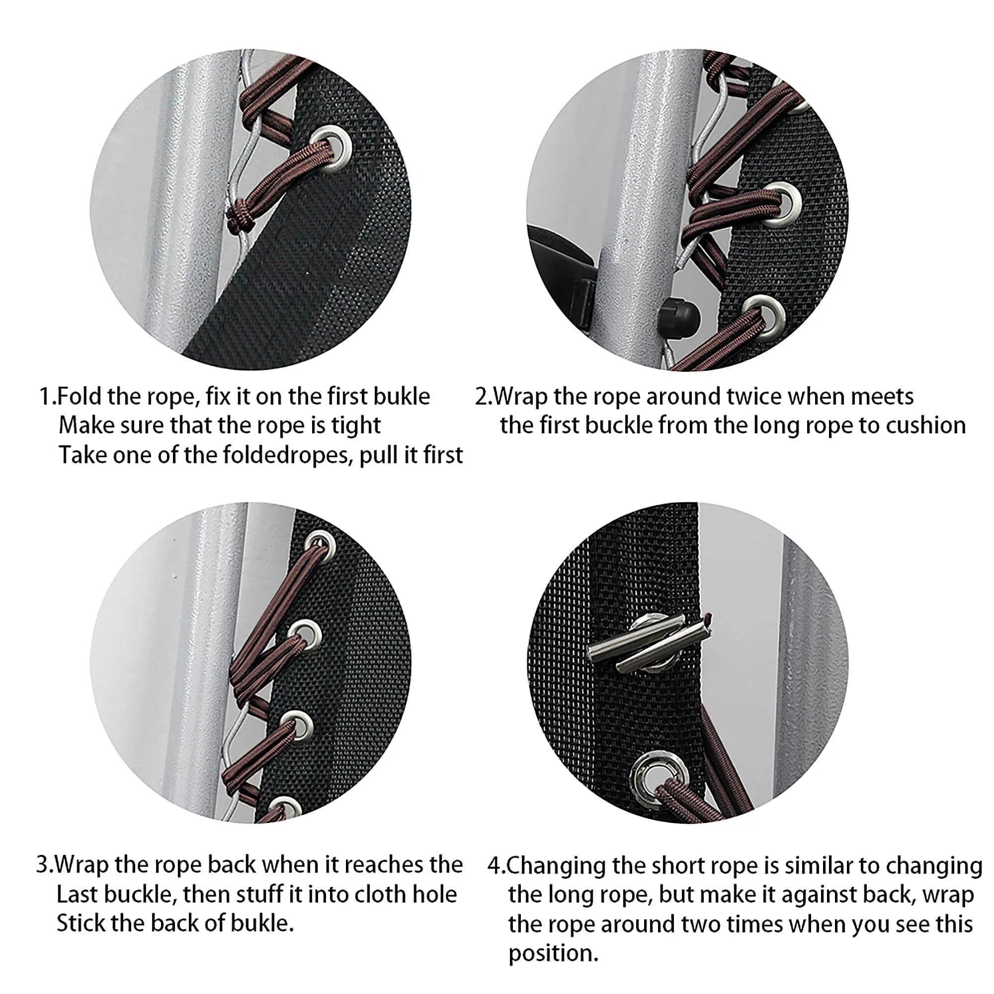 UNEEDE Zero Gravity Chair Replacement Cord Kit 252cm (98.4") Long & 165cm (65") Short | Universal Recliner Repair Parts for Most Chairs - view 5