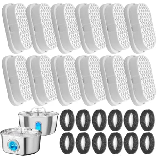 Pure Realm Cat Fountain Filters 6 Pack | Activated Carbon & Manganese Sand Odor Control thumbnail 1