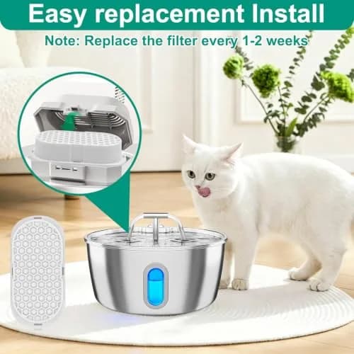 Pure Realm Cat Fountain Filters 6 Pack | Activated Carbon & Manganese Sand Odor Control thumbnail 3