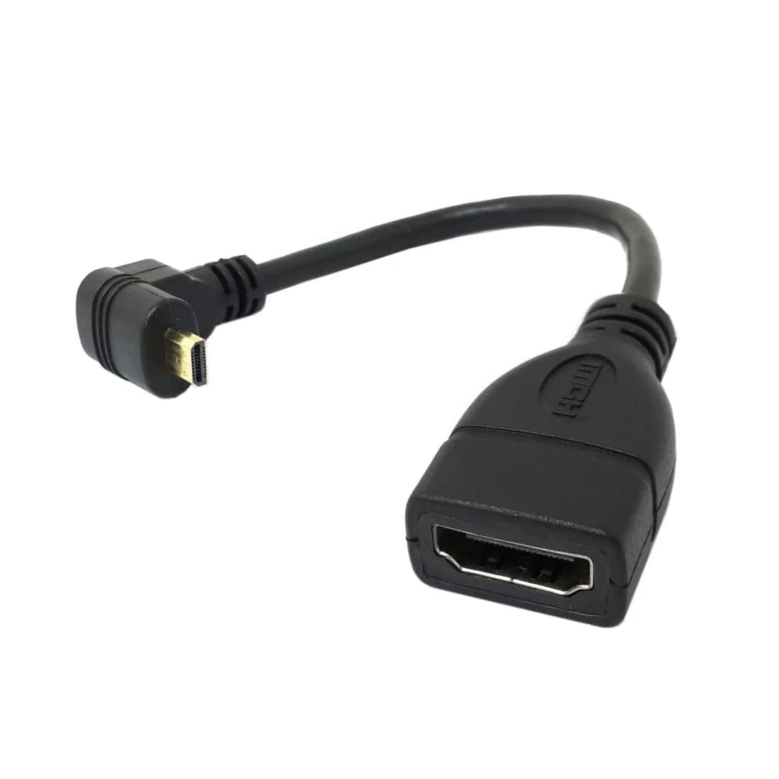 chenyang Micro HDMI Male to HDMI Female 4K60hz HDTV 90 Degree UP Angled Cable Adapter for Displays Monitor Camera 10cm | True HD Connection