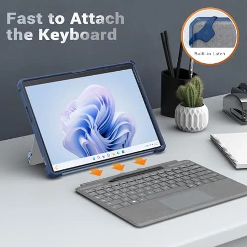 MoKo Blue Hybrid Protective Case for 13" Microsoft Surface Pro 12th 2026, Surface Pro 11/10/9 | Shockproof Kickstand Hand Strap thumbnail 6