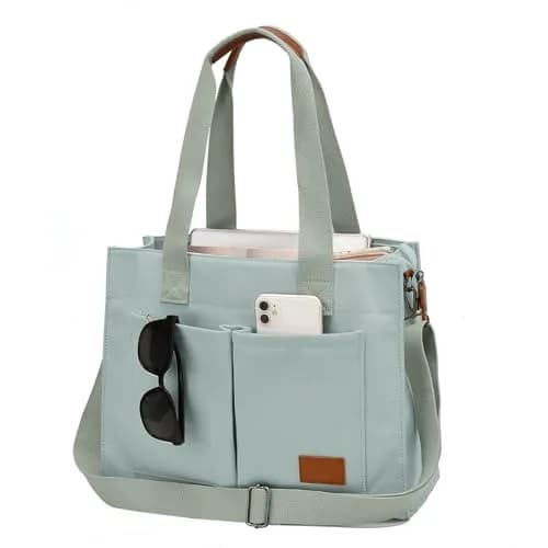 Barsine Canvas Laptop Tote Bag for Women | Fits 15.6" Laptop & Travel Ready thumbnail 1