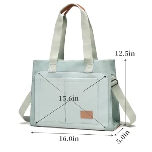 Barsine Canvas Laptop Tote Bag for Women | Fits 15.6" Laptop & Travel Ready thumbnail 6