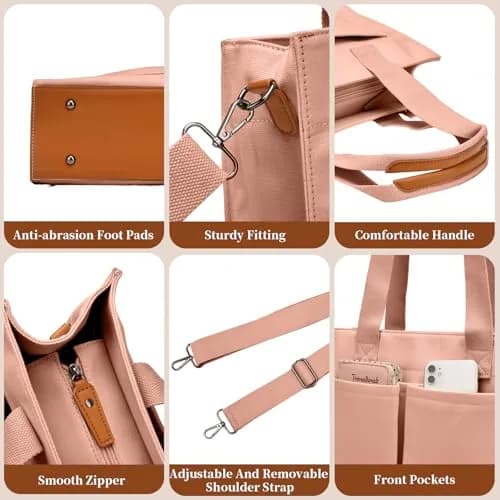 Barsine Canvas Laptop Tote Bag for Women | Fits 15.6" Laptop, Travel & Work Ready, Lightweight & Durable thumbnail 5