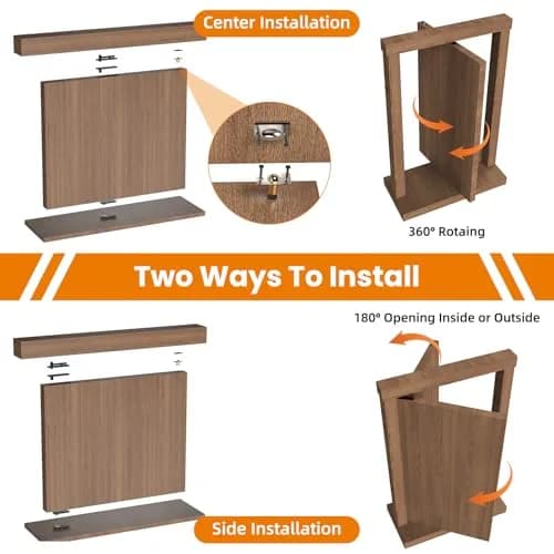 KIMSOFUNNY Hidden Door Hinge Pivot Hinge 570LBS Load-Bearing Black | 360° Invisible Door Hardware thumbnail 5