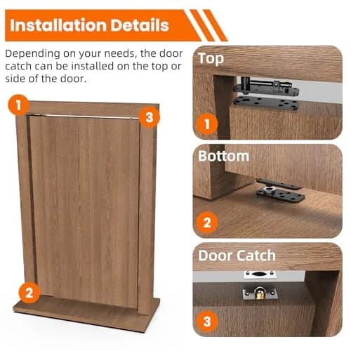 KIMSOFUNNY Hidden Door Hinge Pivot Hinge 570LBS Load-Bearing Black | 360° Invisible Door Hardware thumbnail 6