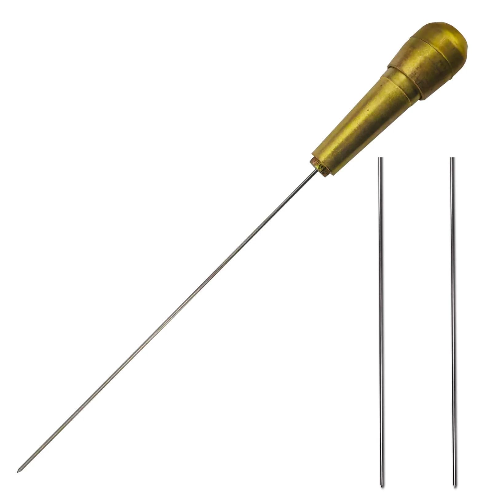 Asbrot Upgrade 3P - Poke Pin Pusher, 3D Printer Nozzle Cleaning Kit, Zinc Alloy Handle with 3 Pin, Dia 1.6mm by L 210mm
