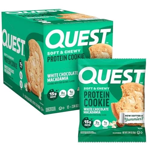 Quest Nutrition White Chocolate Macadamia Protein Cookie 12 Count | Soft & Yummy with 15g Protein thumbnail 1