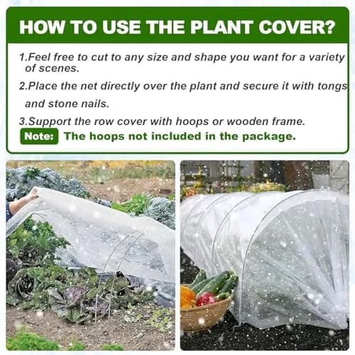 Kijamilee Plant Covers Freeze Protection 10FT x 100FT | Reusable Frost Cloth for Outdoor Plants thumbnail 7