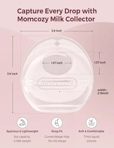 Momcozy Breast Milk Collector 90ml (3oz) | Passive Collection for High Milk Supply thumbnail 3